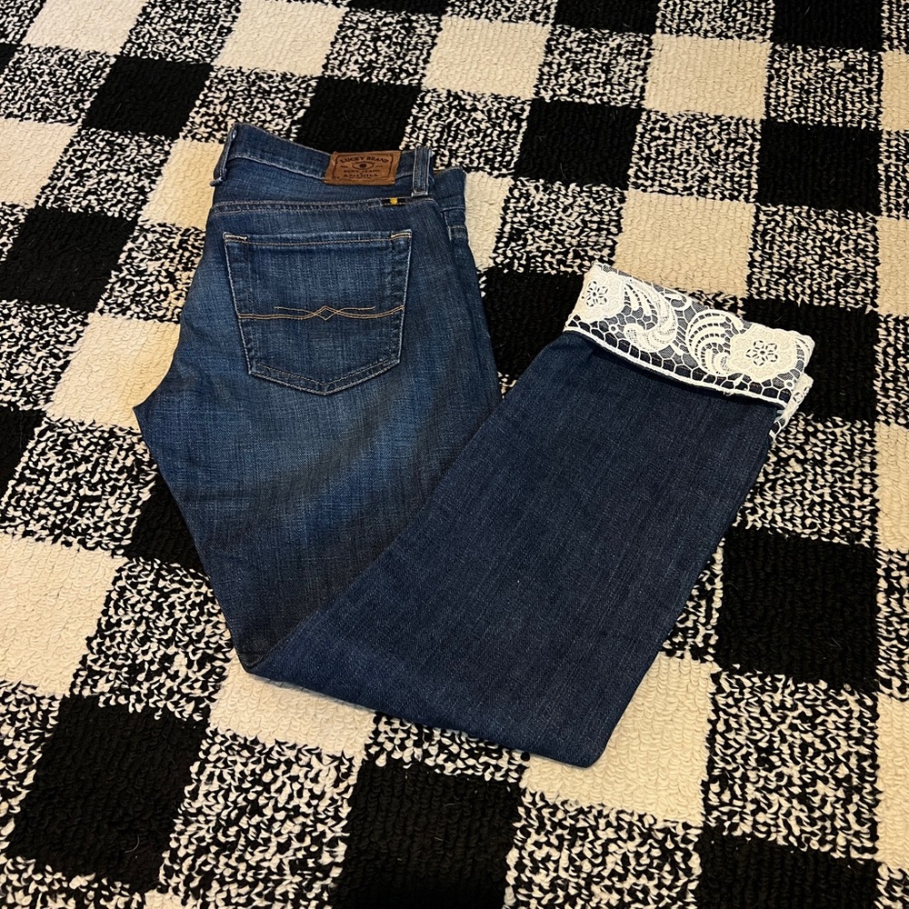 Lucky Brand Lace Trim Jeans - 30
